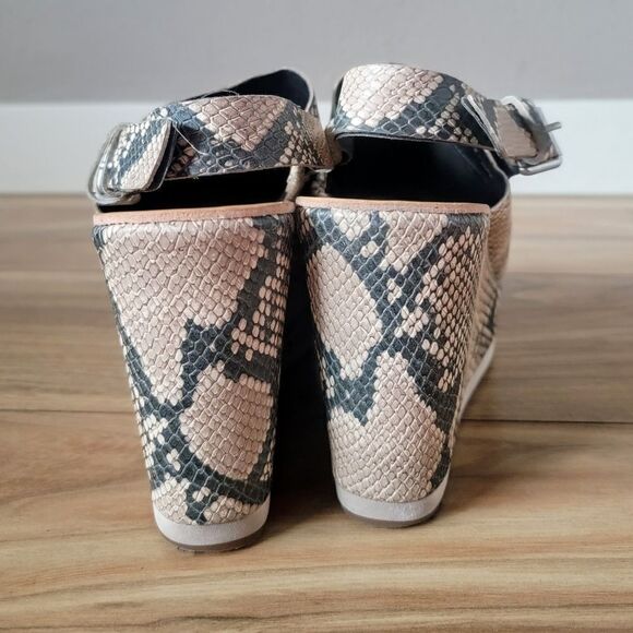 DV Dolce Vita Shan Platform Slingback Peep Toe Leather Sneaker Mule in Snake - Picture 7 of 10